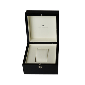 Boîte de <span class=keywords><strong>montre</strong></span> en <span class=keywords><strong>bois</strong></span> de laque noire, coffret d'emballage de montres - Product Image 2