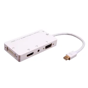 hdmi converter พอร์ต micro usb Suppliers-1080P 4 In 1อะแดปเตอร์Mini DP Displayport ThunderboltไปยังVGA HDMI DVI Audio Adapterอะแดปเตอร์Multi-Screenเอาต์พุต