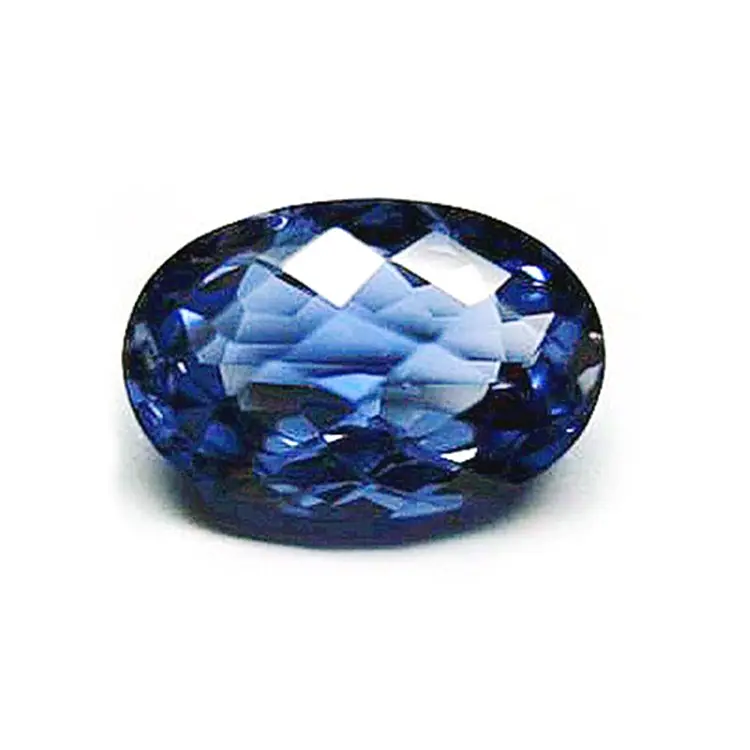 Овальная форма синтетический камень без подогрева синий сапфир русский