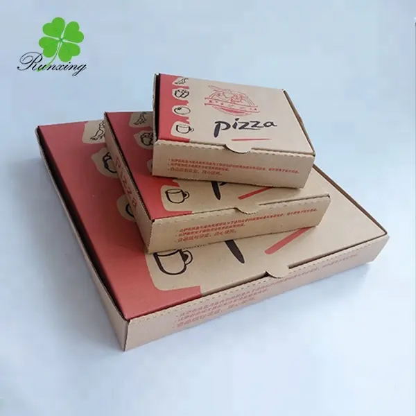 Caja de embalaje de Pizza personalizada, embalaje de Pizza blanco impreso de grado alimenticio, papel Kraft, cajas de pizza personalizadas