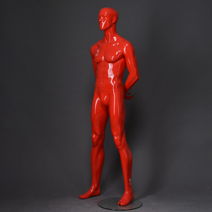 Maniquí de Plástico Brillante Rojo, Abstracto, sin Rostro, <span class=keywords><strong>Musculoso</strong></span>, de Pie, para Escaparate de Tienda de Moda, en Venta - Product Image 3