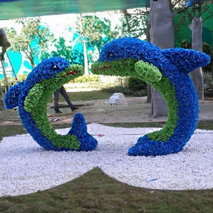 โรงงานผลิตสัตว์ปลาโลมา,ปลาโลมามอสประดิษฐ์ขนาดใหญ่สำหรับเครื่องประดับสวน