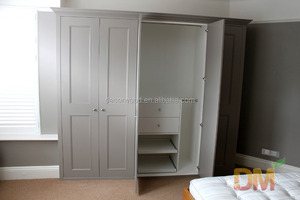 Französische benutzer definierte gute Qualität weiß Massivholz Schlafzimmer Kleider schrank profession ellen Schrank für Wohnung - Product Image 5