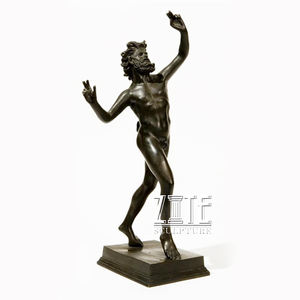 Escultura de danzante fauno de bronce, tamaño natural, decoración al aire libre - Product Image 4