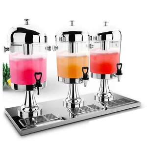 Dispenser Minuman Akrilik Komersial, Bahan dan Peralatan Katering 3 Tangki Prasmanan Corolla Juice Dispenser China