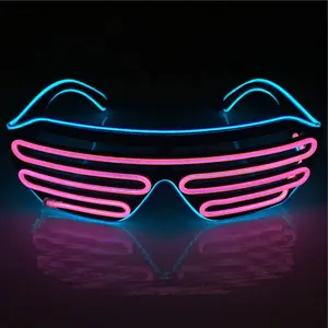 Hot Sale Halloween Neon Flashing Light up Party Rave Led EL Wire Glasses With CE