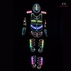 2016 Новый дизайн Для Взрослых сша стиле tron танец LED волоконно-оптических Костюмы с маской - Product Image 2
