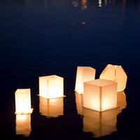 Lanterne flottante en papier chinois biodégradables, d'eau pour souhait
