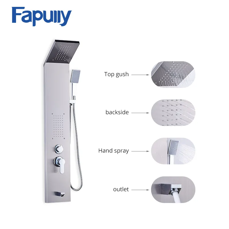Fapully-Panel de Control de acero inoxidable para ducha de baño, europeo