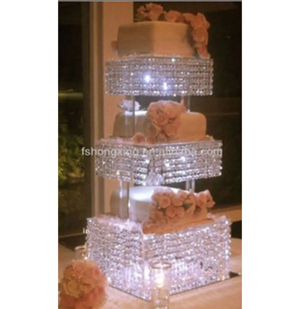 DG-19 clear acrylic crystal chandelier wedding cake stand for wedding and party decor