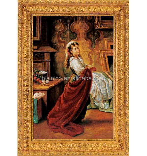 女性の肖像画 油彩 金色フレーム 1741-1807 ホビー・楽器・アート 女性の肖像画 油彩 金色フレーム