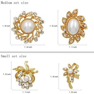 DIY Wedding Bouquets Kit High Quality Zinc Alloy with 24 Pcs Small &amp; Medium Size <strong>Brooch</strong> Pins Mixed Imitation <strong>Pearl</strong> for Gift