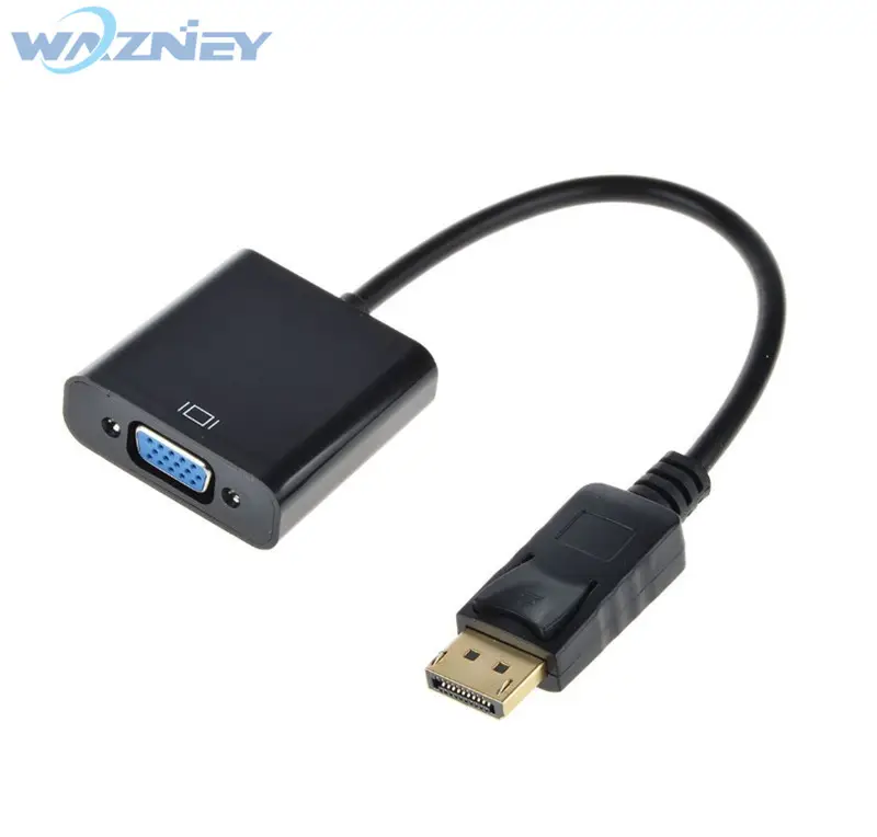 DP ke VGA Adapter DisplayPort ke VGA Converter DP kabel adaptor pria ke wanita 1080P untuk HDTV Monitor MacBook proyektor 3166