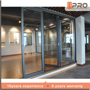 Pintu Balkon Lipat Aluminium Pintu Masuk Desain Modern Aluminium Eksterior Kaca Lipat Teras Pintu - Product Image 2
