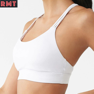 Vêtements de yoga pour femmes Vente en gros <span class=keywords><strong>Logo</strong></span> personnalisé 3 bretelles Dos croisé Fitness Workout Training Bra Gym Tops Women - Product Image 4