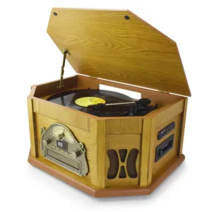 2019 Hot Koop Antieke Grammofoon & Oude Platenspeler Draaitafel Met Bt, Cd, Usb, Sd, cassette, Radio