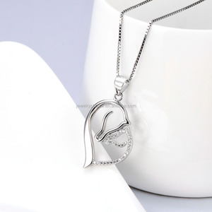 Gioielli raffinati 925 Sterling Silver madre bambino <span class=keywords><strong>cavallo</strong></span> amore zircone cuore <span class=keywords><strong>collana</strong></span> pendente per donna - Product Image 5