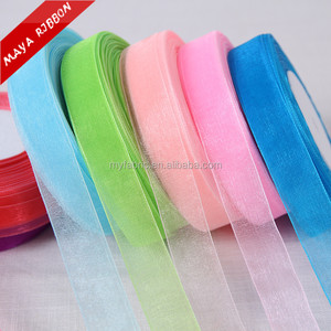 25mm 1 inch dệt Viền đôi mặt rắn màu Ruy Băng Organza tuyệt đối để đóng gói quà tặng, 6 10 12 16 20 38 50mm có sẵn - Product Image 1