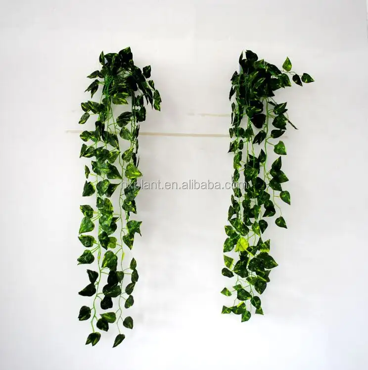 Factory Supply Artificial Wall Hanging Decoration Ivy Vines Wedding Plastic Decorative Flowers   Wreaths HX Evergreen Green 90cm