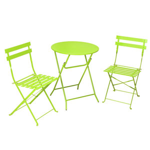 3-Piece Folding Cheap <strong>Bistro</strong> Set Lemon Green - Product Image 1