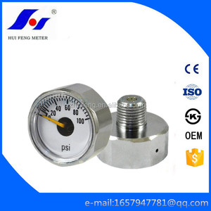 HF छोटे हवा 0-100psi लघु 23mm क्रोम मढ़वाया मिनी टैंक दबाव नापने का यंत्र