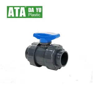 Valvola a sfera industriale 1/2 "a 4" PTFE sede EPDM FPM sigillatura UPVC PPH doppia valvola a sfera True Union - Product Image 1