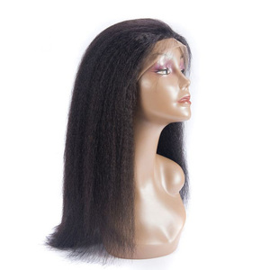 Non transformés vierge 18 pouces crépus droite 100% indien remy de cheveux humains pleine <span class=keywords><strong>perruque</strong></span> de lacet - Product Image 4