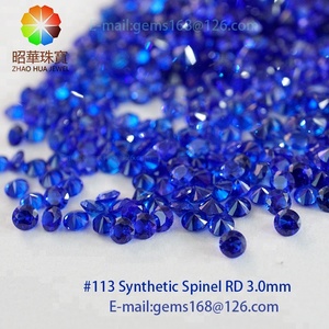 หินสังเคราะห์เครื่องตัดพม่า blue <span class=keywords><strong>Spinel</strong></span> รอบหลวมอัญมณี - Product Image 2