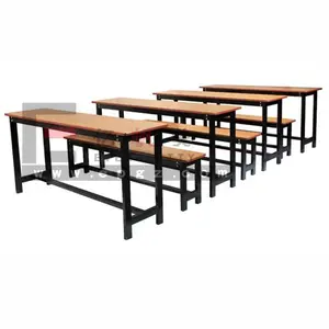 Siswa Sekolah Furniture Kelas Kayu 3 Kursi Sekolah Meja dan Kursi Bangku Kursi