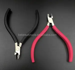 Pink Rubberized Grip Toenail Nippers for Thick Ingrown Nails, Stainless Steel Half Jaw Pedicure Nail Cuticle Trimming Nippers