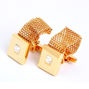 Boutons <span class=keywords><strong>de</strong></span> manchette en chaîne dorée <span class=keywords><strong>de</strong></span> haute qualité pour hommes - Product Image 2