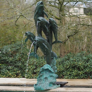 Piscina Decor Bronze Escultura de Golfinho Fonte De Água