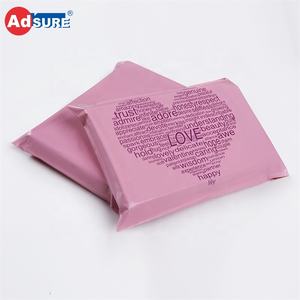 Bolsas de plástico personalizables para embalaje de ropa, bolsas de plástico para correo electrónico, color rosa, Biodegradable, almidón de maíz personalizado - Product Image 1
