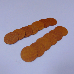 Vintage cut-<span class=keywords><strong>out</strong></span> trucioli di legno, Rotondo dipinto a piccoli pezzi di legno per l'artigianato - Product Image 5