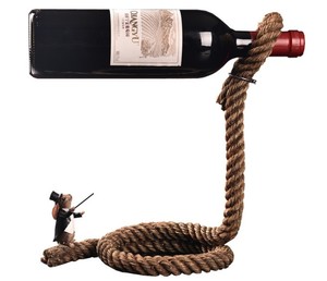 Home Decor Factory Custom figurine magic rabbit magician rope Wine Bottle Holder