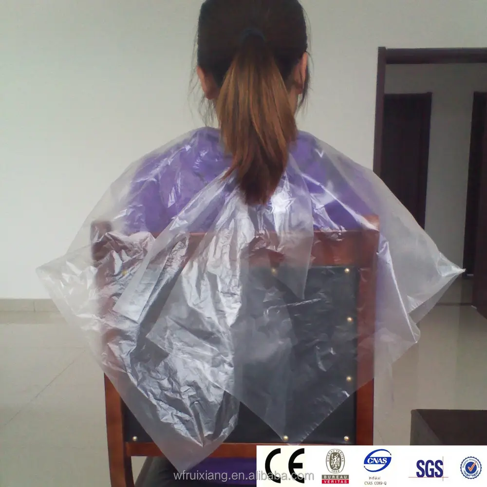 Cheap Price Good Quality Haircutting Disposable Hairdressing Barber Cape PE Apron for Beauty Salon