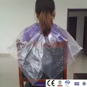 Cheap Price Good Quality Haircutting Disposable Hairdressing Barber Cape PE Apron For Beauty Salon