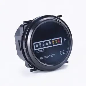 7-Digital Round Counter For Generators,Motors, Boat Meter Timer AC160-240V Counter Hour Meter,Mechanical Timer