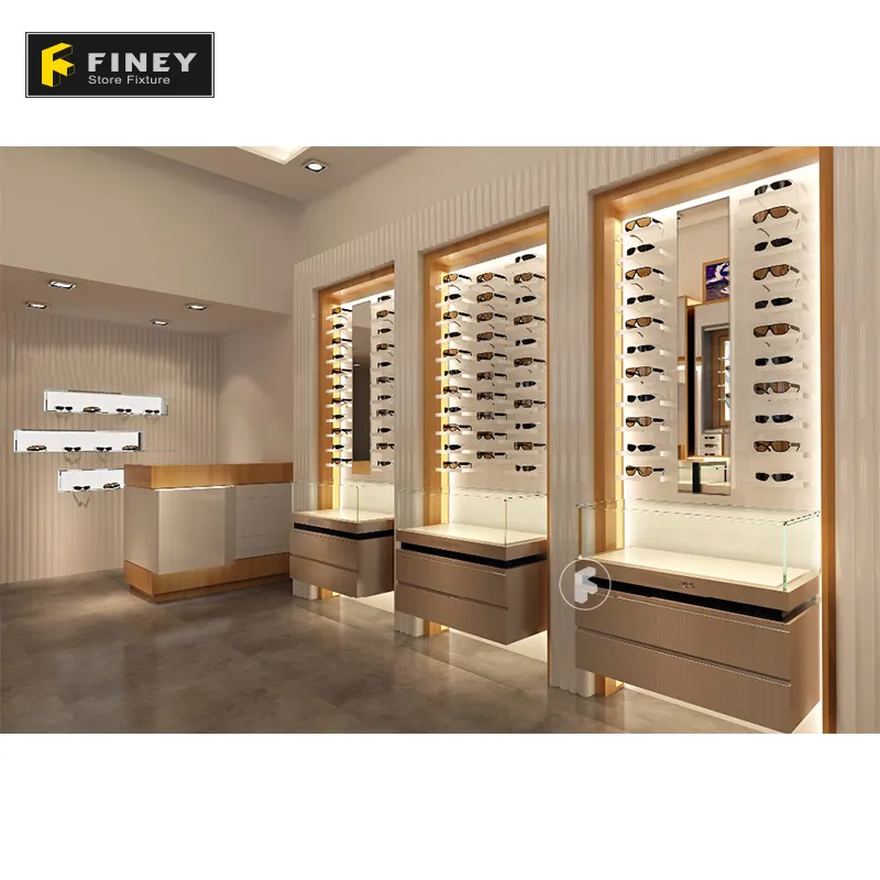 Muro di lusso Occhiali Da Sole Ottica Vetrina Eyewear Display Mobili di Design