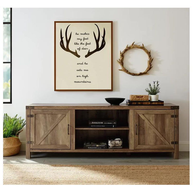 Home Furniture Retro Tv Stand Cabinet With Fireplace Space