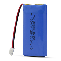 102550 3.7V 1400mAh 2 دبوس موصل الليثيوم حزمة بطارية بوليميريّة