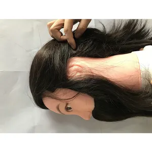 Boneco de treino de cabelo humano, boneco de plástico para treino de salão de beleza com barba