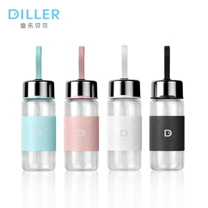 Productos ecológicos de boca ancha llanura de vidrio de borosilicato libre de BPA botella de agua al aire libre - Product Image 1