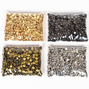 Remaches de doble cara redonda Hit Side Black Brass Gold Sliver 8*8 10*10 12*12 para bolsa Cabeza ovalada - Product Image 2