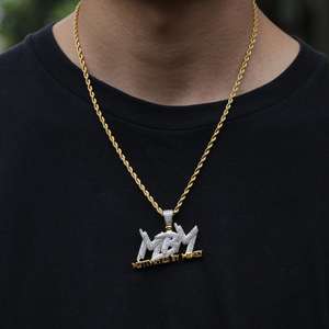 Uwin สร้อยคอสแตนเลสพร้อมจี้นำโชคเงิน,เครื่องประดับแฟชั่นทันสมัยจี้ข้อความ - Product Image 2