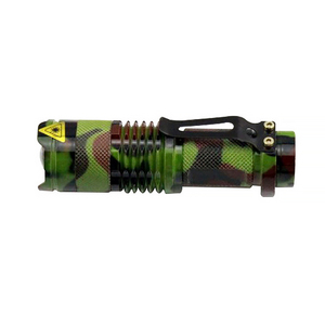 Kamuflase Berkemah Aluminium Alloy Tahan Air AA Baterai Mini <span class=keywords><strong>UV</strong></span> Led Torch Light Teleskopik Zoom 3 Mode Senter