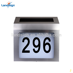 Warm White High Brightness Led Garden Lights Outdoor Stainless Steel <strong>House</strong> <strong>Number</strong> Solar <strong>Powered</strong> With <strong>Battery</strong> Backup for Hotels
