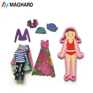 dress up fridge magnet DIY magnet dolls sets