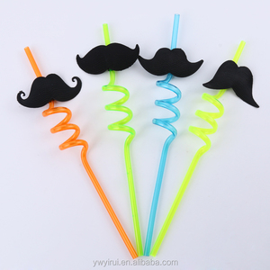 Cá nhân tái sử dụng đầy màu sắc nhựa phim hoạt hình râu rơm - Product Image 2