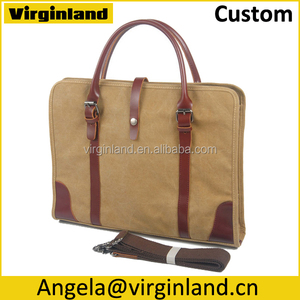 8571 tipo de negocio verde de encargo de cuero / lona lleva el hombre del bolso / bolsas <span class=keywords><strong>para</strong></span> portátiles <span class=keywords><strong>para</strong></span> exterior - Product Image 4